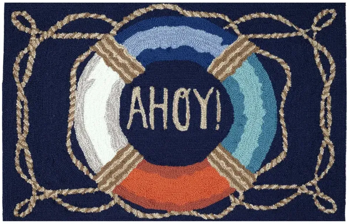 Liora Manne Ahoy Front Porch Rug in Navy by Trans-Ocean Import Co Inc