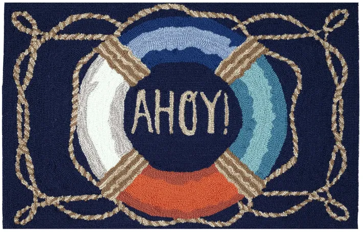 Liora Manne Ahoy Front Porch Rug in Navy by Trans-Ocean Import Co Inc