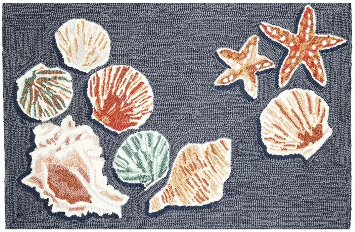 Liora Manne Beachcomber Front Porch Rug in Denim by Trans-Ocean Import Co Inc