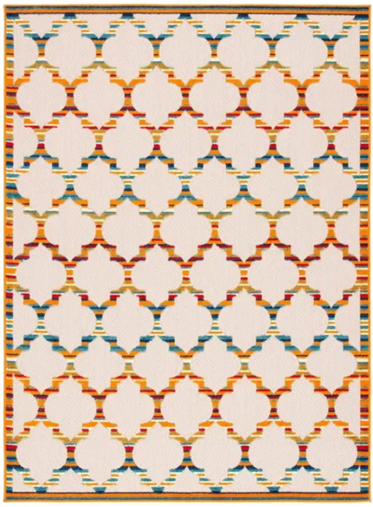 Cabana I Area Rug in Ivory & Orange by Safavieh