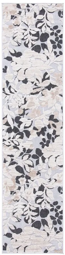 Cabana Runner Rug in Ivory & Charcoal by Safavieh