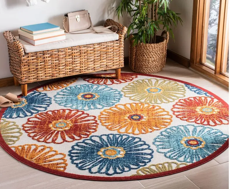 Cabana V Area Rug in Creme & Red by Safavieh