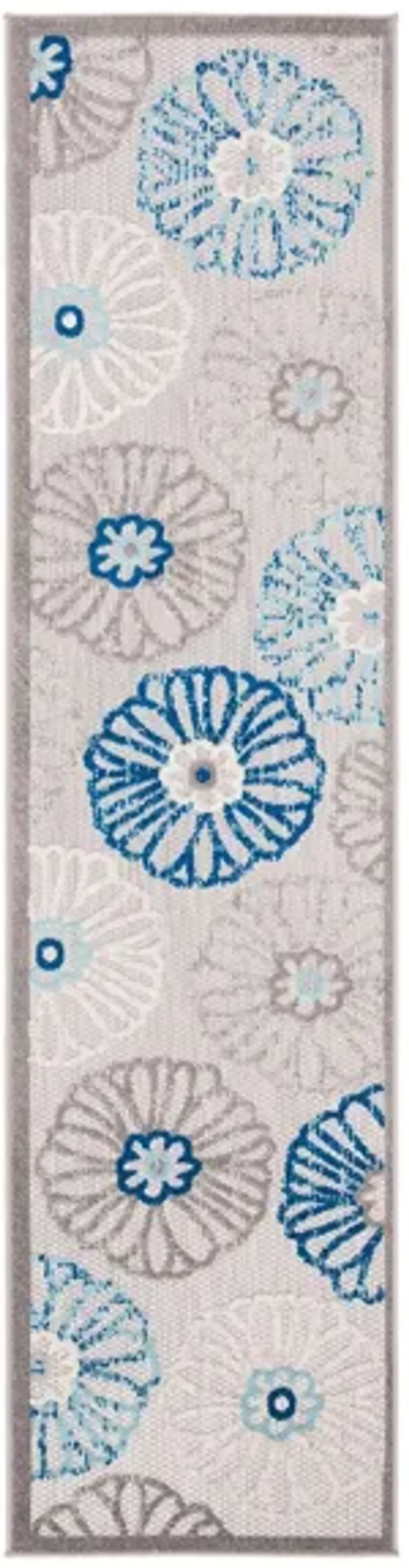 Cabana Runner Rug in Gray & Blue by Safavieh