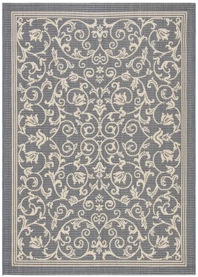 Courtyard Vines Indoor/Outdoor Area Rug in Gray & Natural by Safavieh