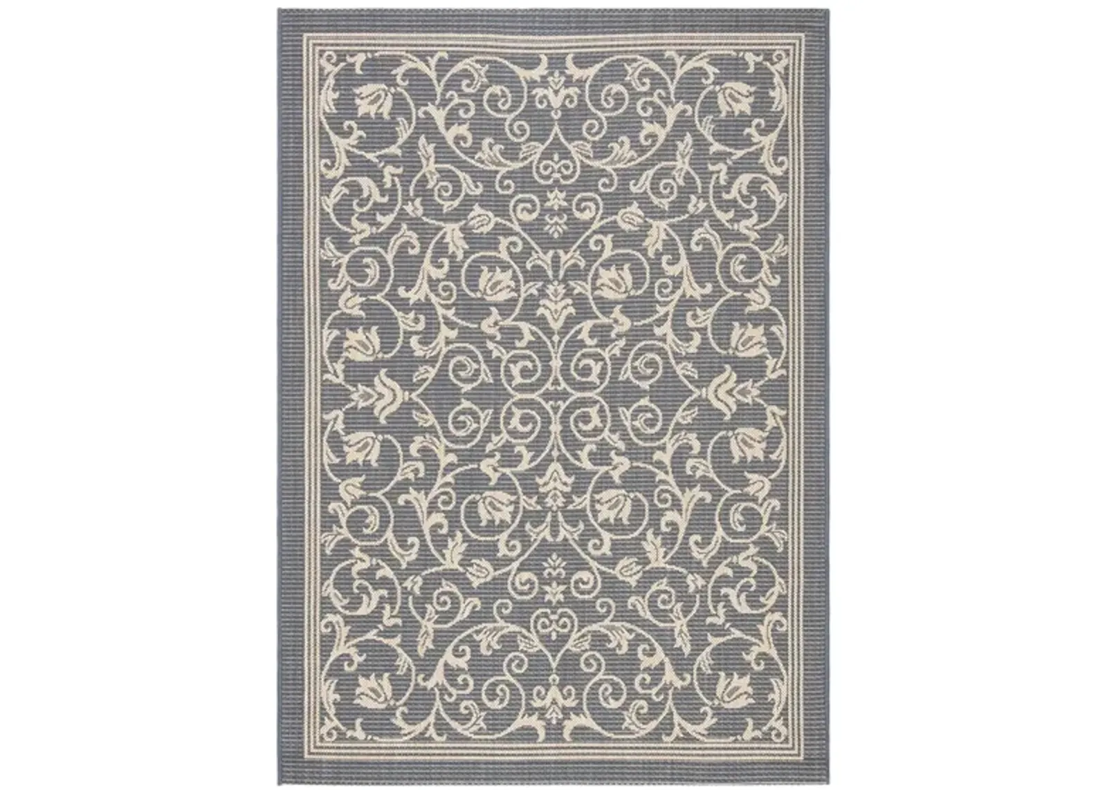 Courtyard Vines Indoor/Outdoor Area Rug in Gray & Natural by Safavieh