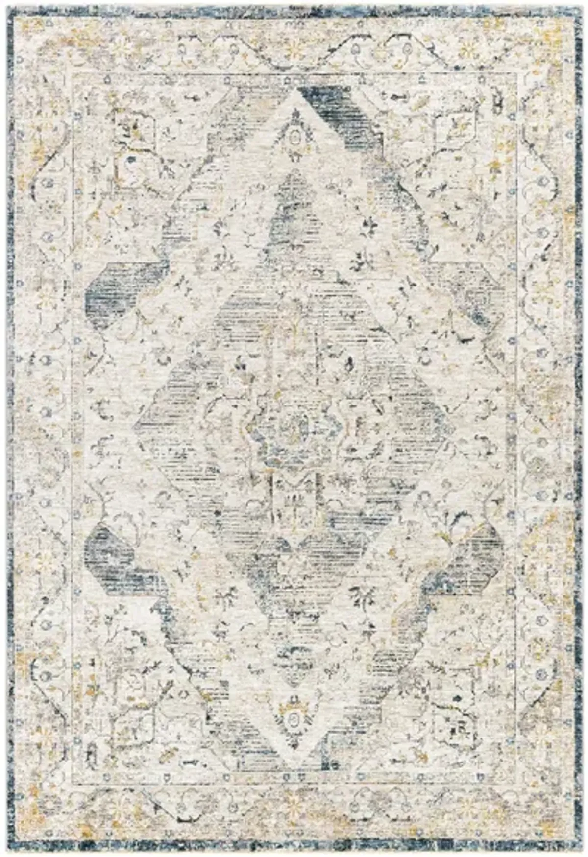 Caerdyf Goodwick Area Rug in Gray, Denim, Blue by Surya