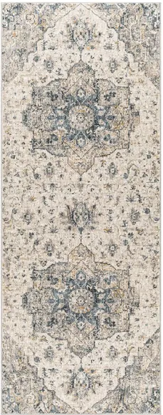 Caerdyf Shotton Area Rug in Teal, Ivory, Gray, Camel by Surya