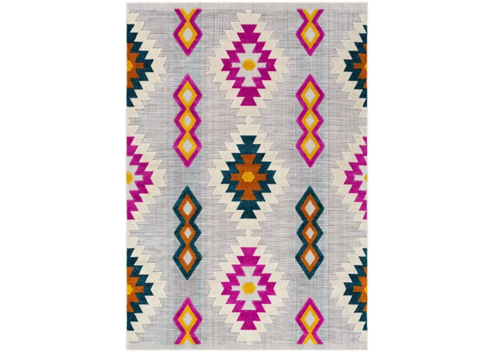 Murcia Iberian Indoor/Outdoor Area Rug in Navy, Brick Red, Fuchsia, Yellow, Cream, Taupe, Light Beige by Surya