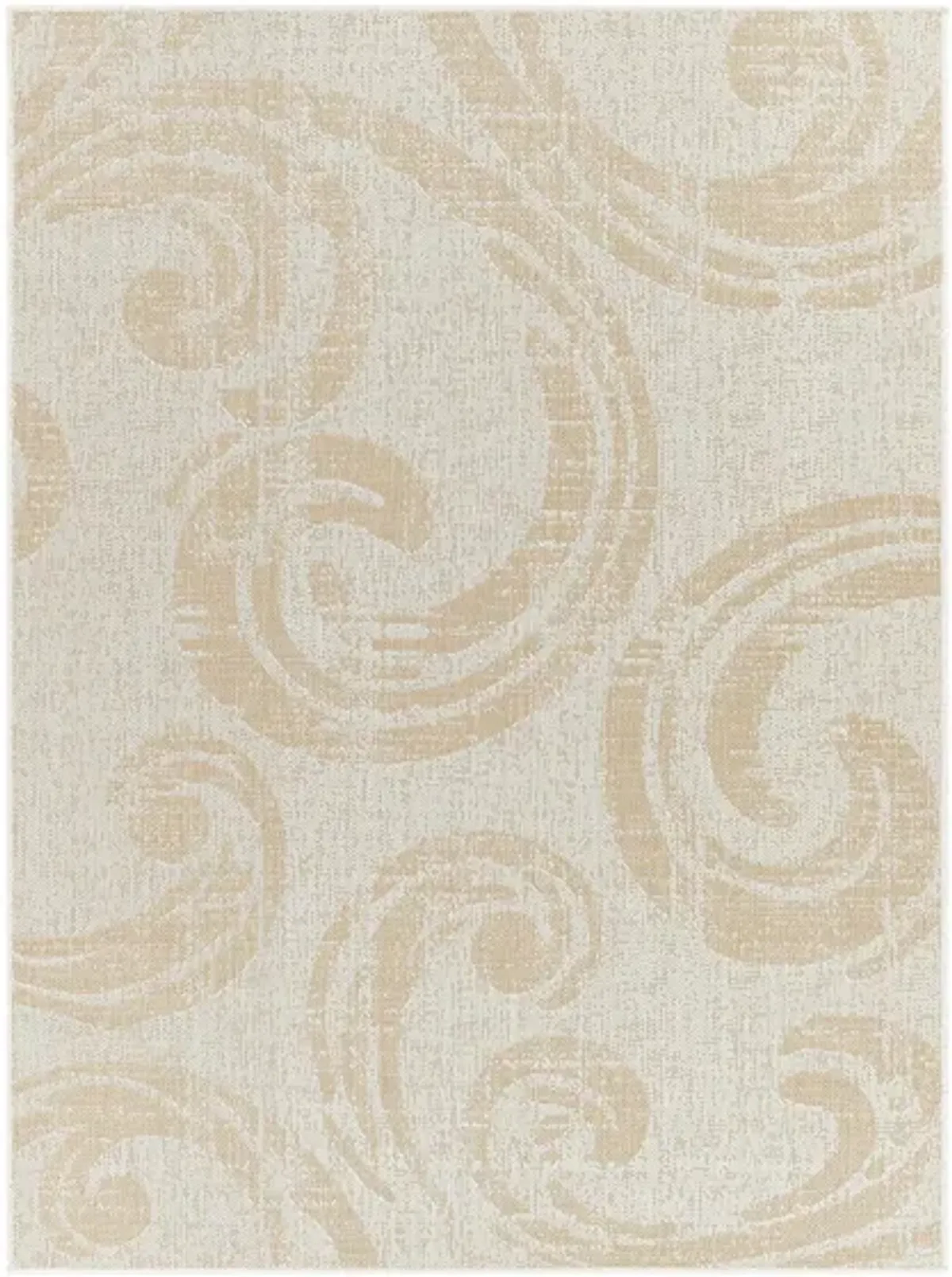 Malibu Waves Indoor/Outdoor Area Rug in Light Beige, Beige by Surya