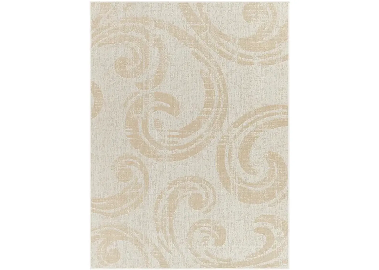 Malibu Waves Indoor/Outdoor Area Rug in Light Beige, Beige by Surya