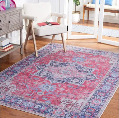 Serapi Area Rug in Red & Navy by Safavieh