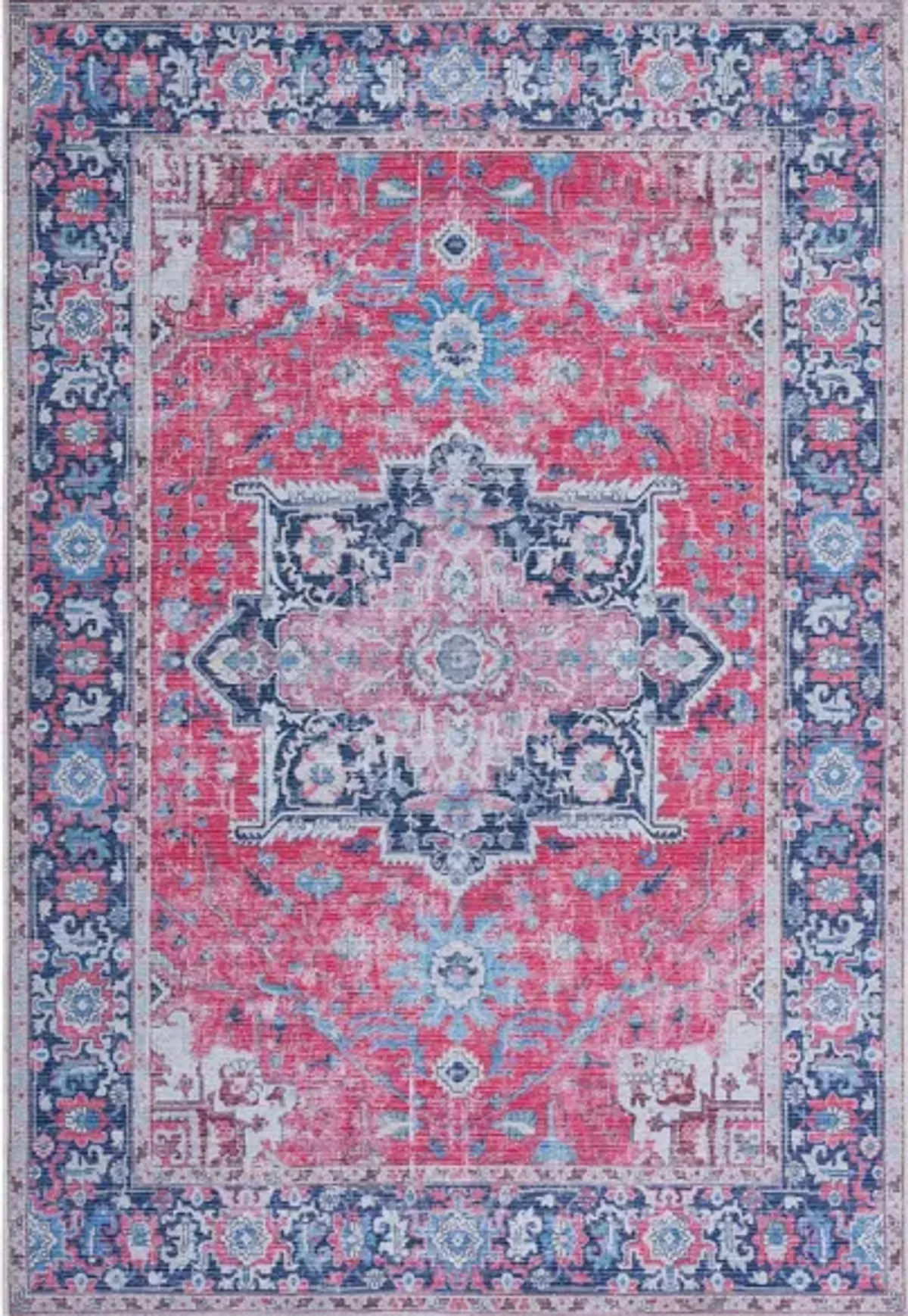 Serapi Area Rug in Red & Navy by Safavieh