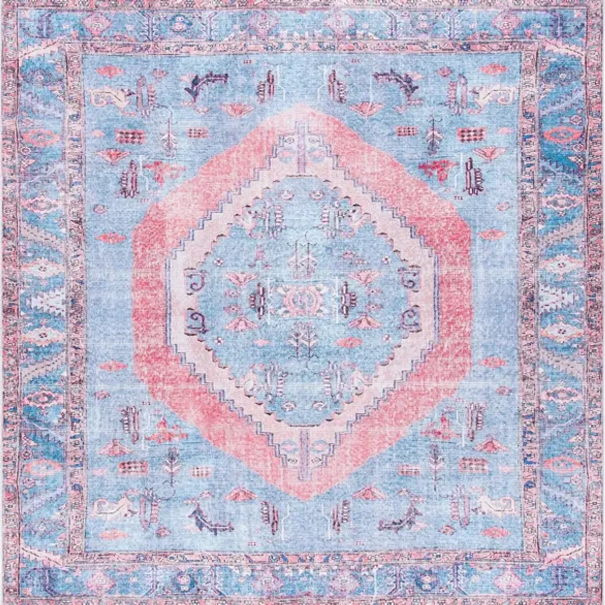 Serapi Area Rug in Light Blue & Beige by Safavieh