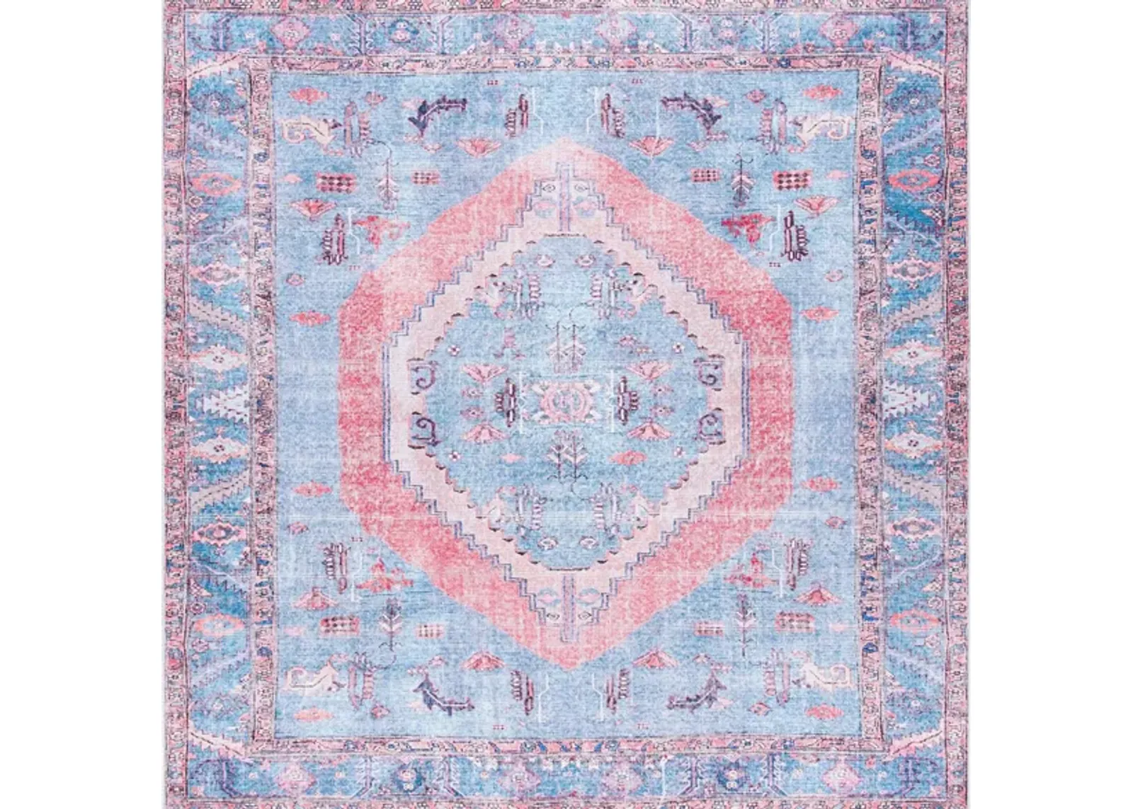 Serapi Area Rug in Light Blue & Beige by Safavieh