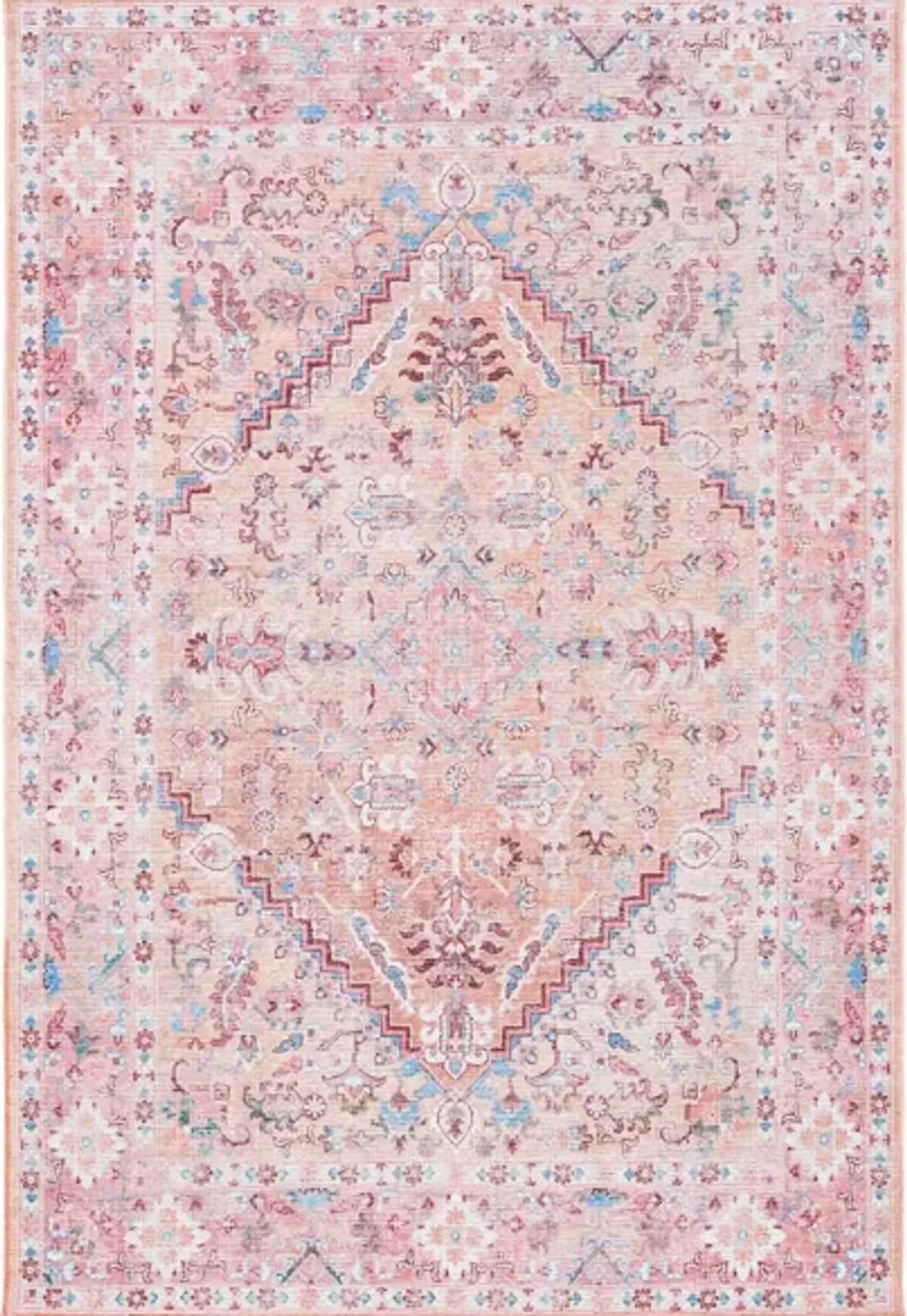 Serapi Area Rug in Beige & Pink by Safavieh