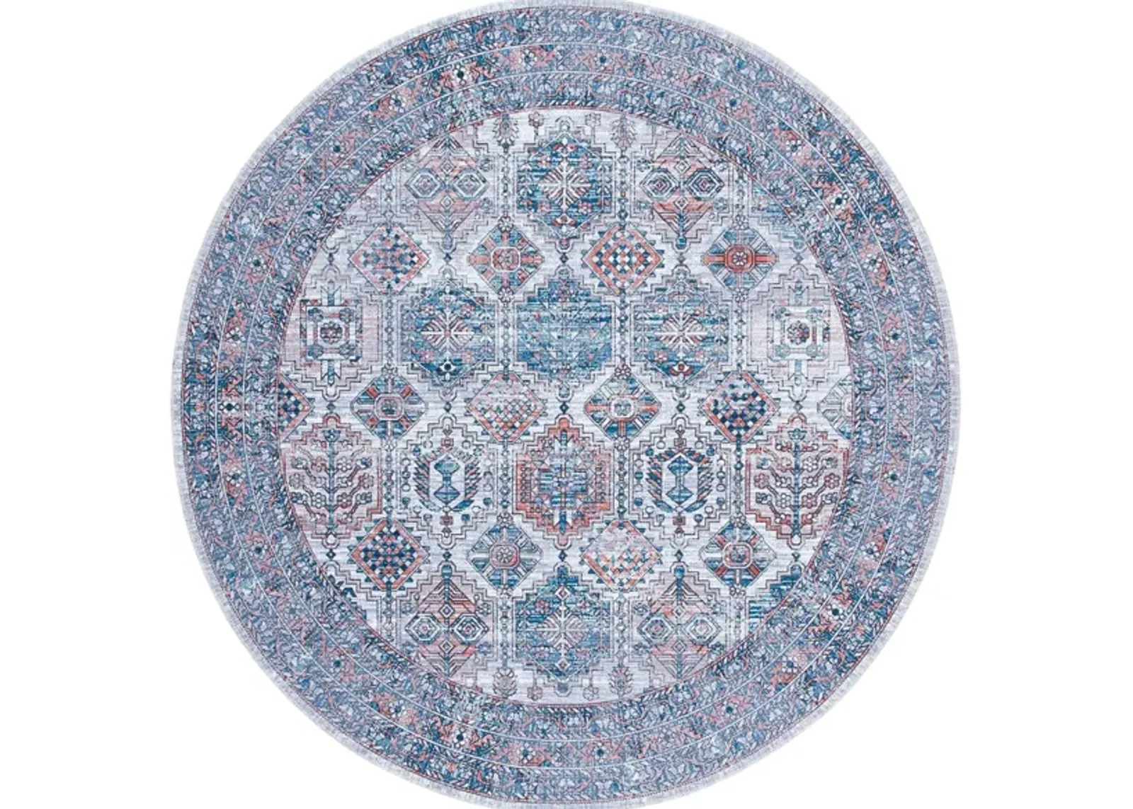 Serapi Area Rug in Blue & Rust by Safavieh