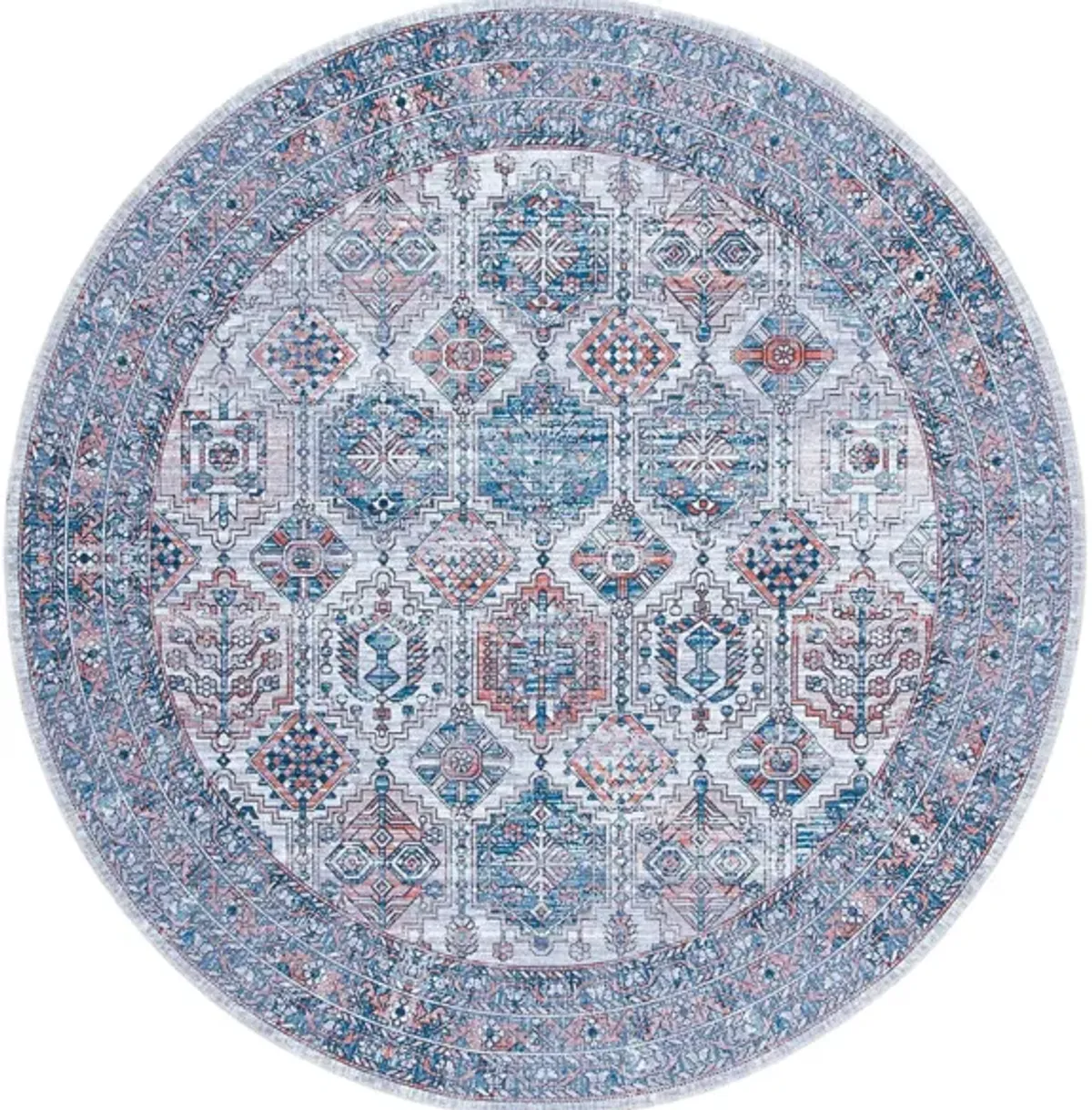 Serapi Area Rug in Blue & Rust by Safavieh