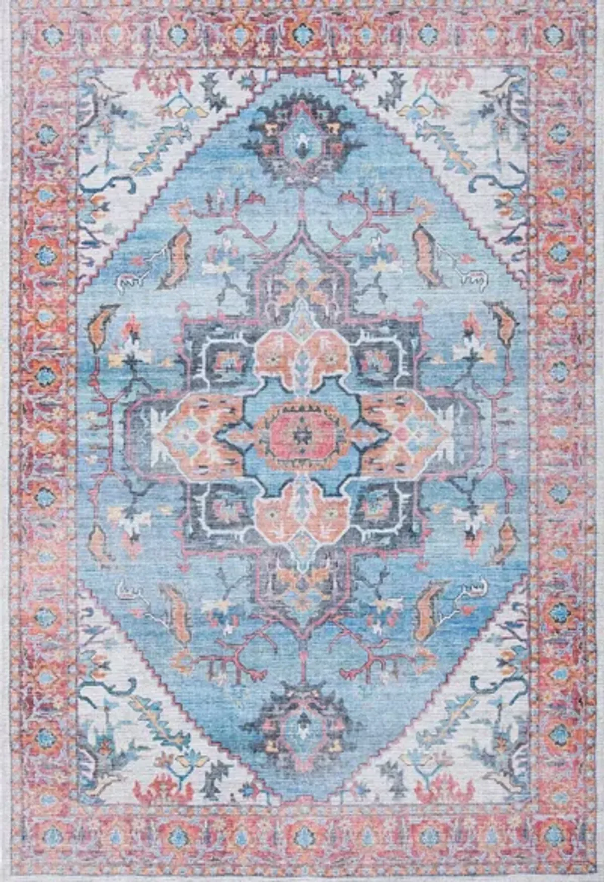 Serapi Area Rug in Blue & Ivory by Safavieh