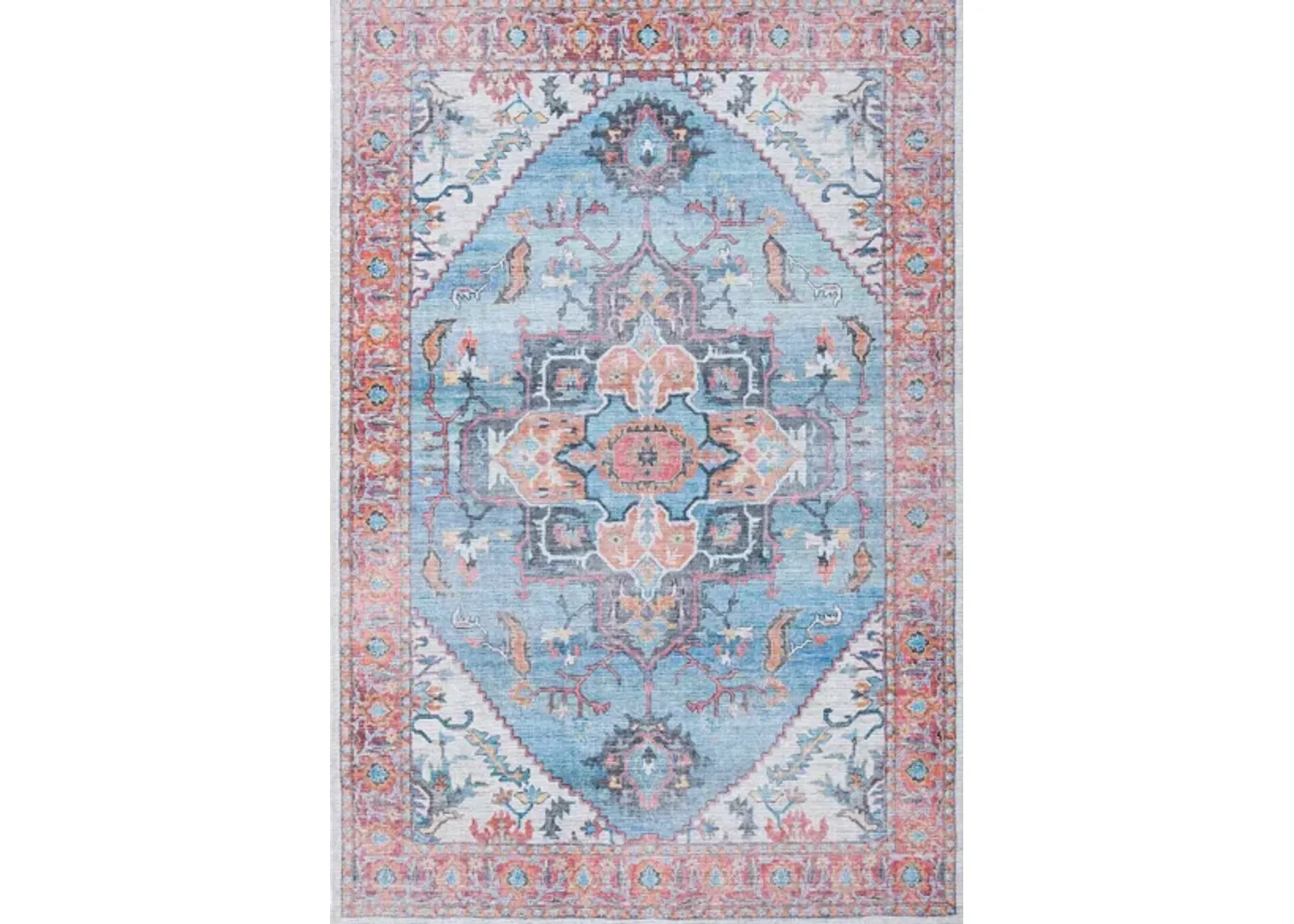 Serapi Area Rug in Blue & Ivory by Safavieh