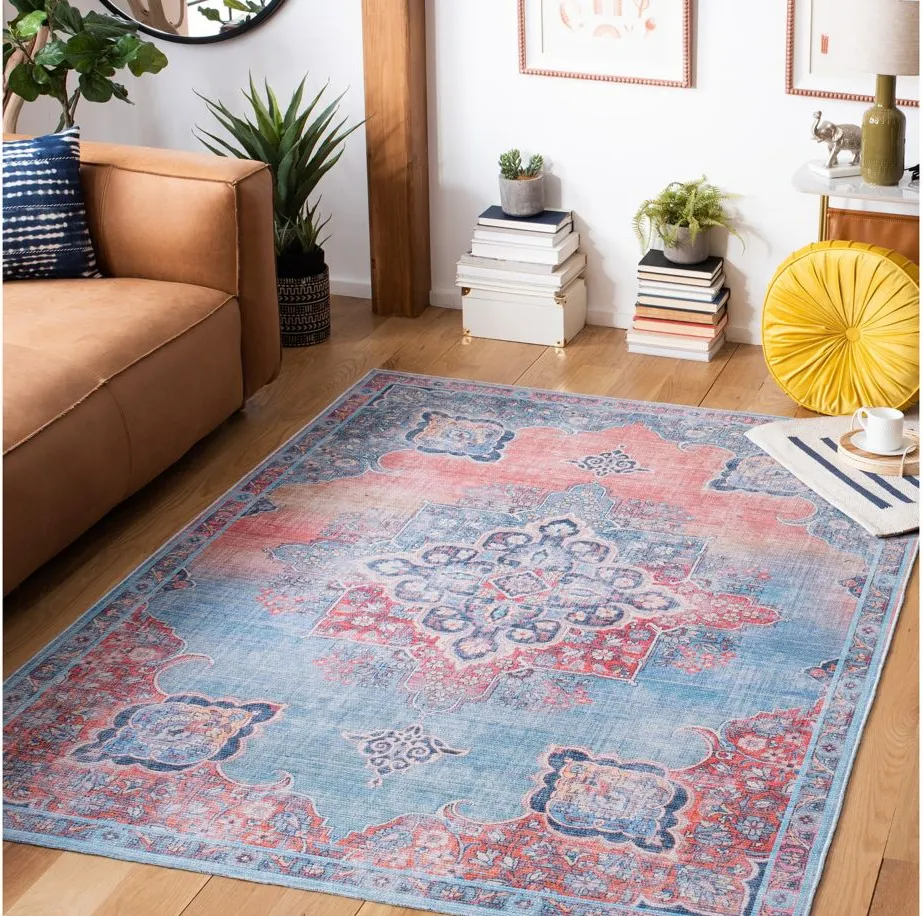 Serapi Area Rug in Red & Blue by Safavieh