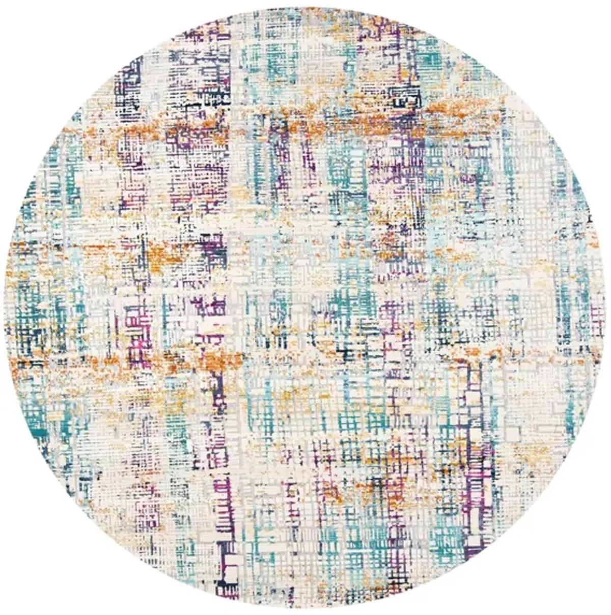 Ahnka Area Rug in Ivory / Turquoise by Safavieh