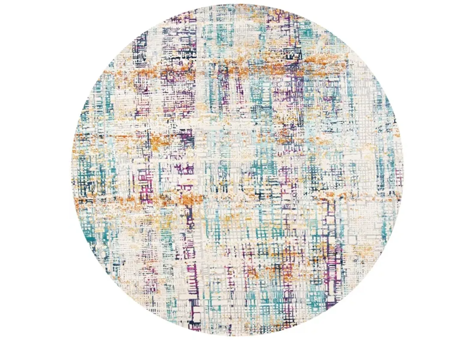 Ahnka Area Rug in Ivory / Turquoise by Safavieh