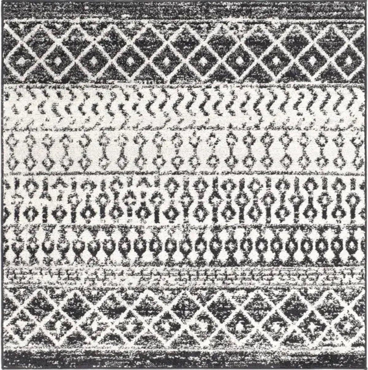 Elaziz Area Rug in Black, Light Gray, Medium Gray, White by Surya