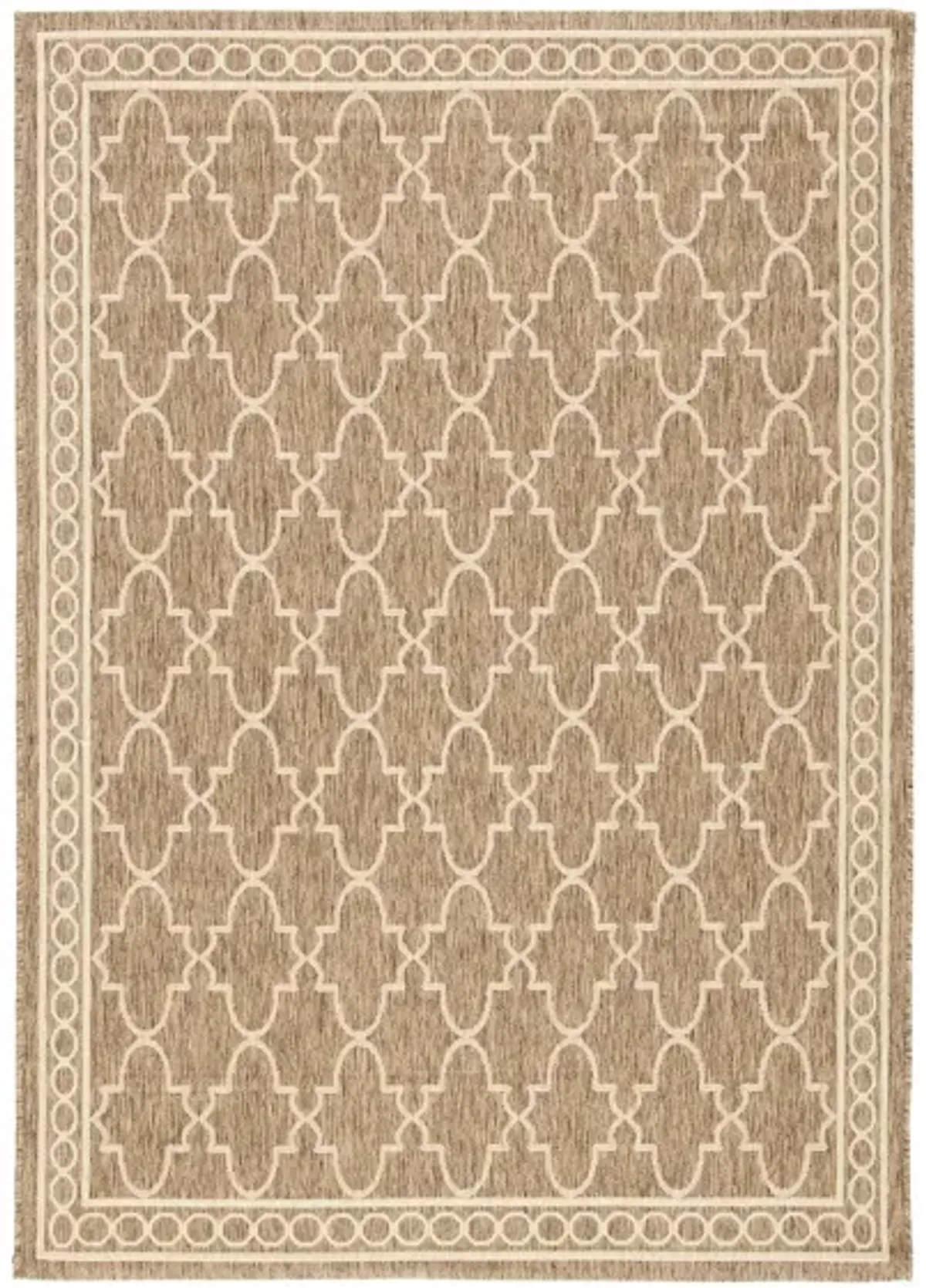 Courtyard Trellis Indoor/Outdoor Area Rug in Dark Beig & Beige by Safavieh