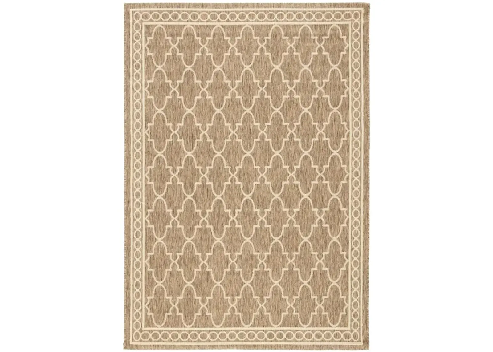 Courtyard Trellis Indoor/Outdoor Area Rug in Dark Beig & Beige by Safavieh