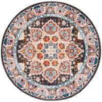 Rella Round Area Rug in Beige/Charcoal by Safavieh
