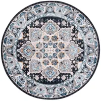 Raleah Round Area Rug in Gray/Light Blue by Safavieh
