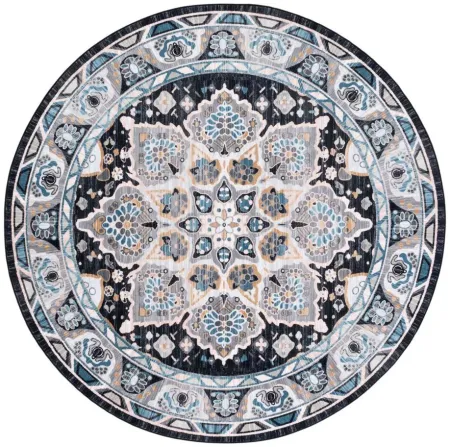 Raleah Round Area Rug in Gray/Light Blue by Safavieh