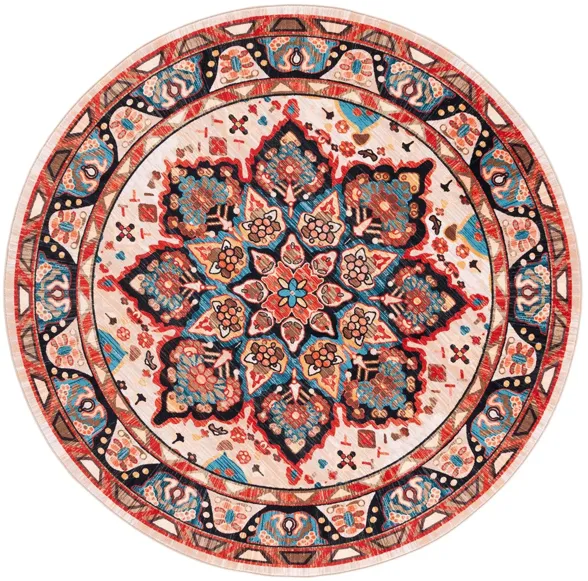 Ronka Round Area Rug in Blue/Beige by Safavieh