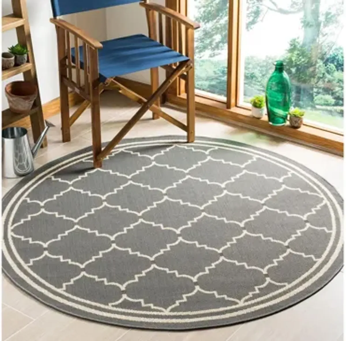 Courtyard Moroccan Indoor/Outdoor Area Rug Round