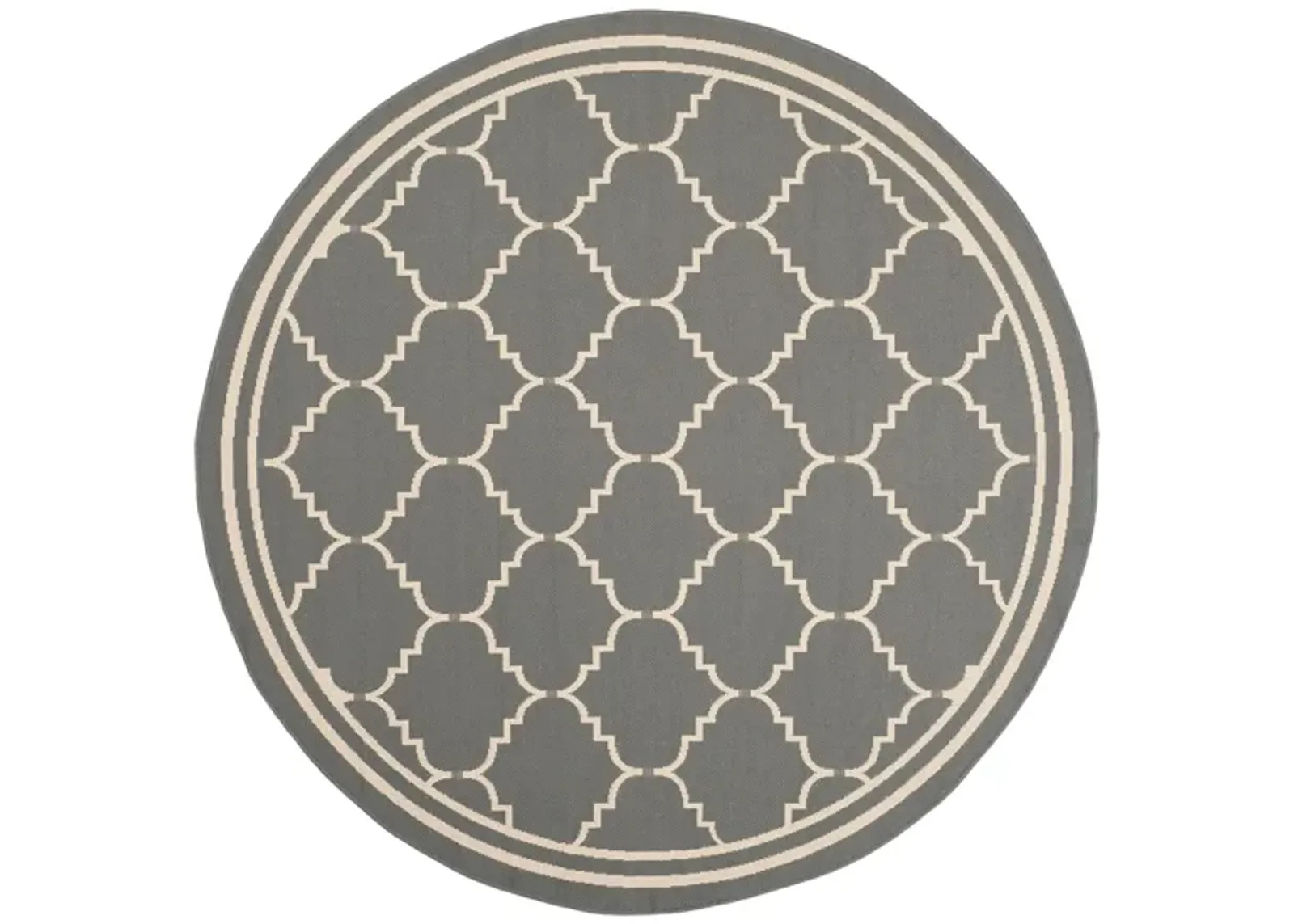 Courtyard Moroccan Indoor/Outdoor Area Rug Round in Gray & Beige by Safavieh