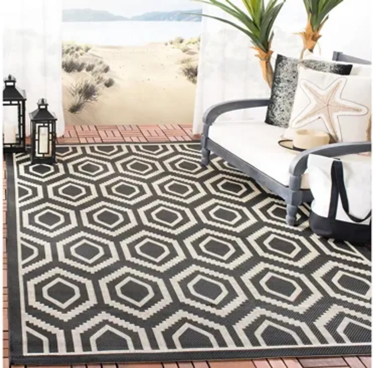 Courtyard Diamonds Indoor/Outdoor Area Rug