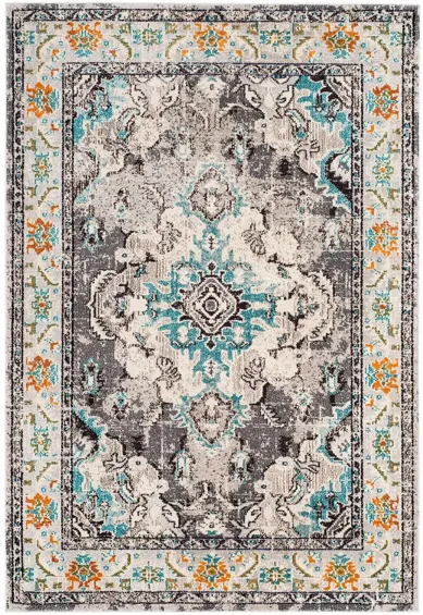 Monaco Area Rug in Grey/Light Blue by Safavieh