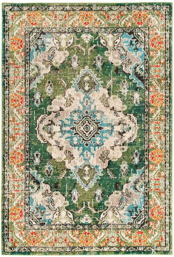 Monaco Area Rug in Forest Green/Light Blue by Safavieh