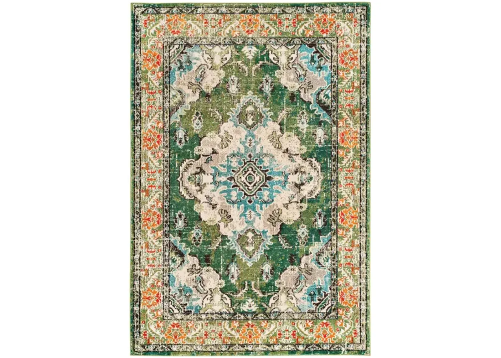 Monaco Area Rug in Forest Green/Light Blue by Safavieh