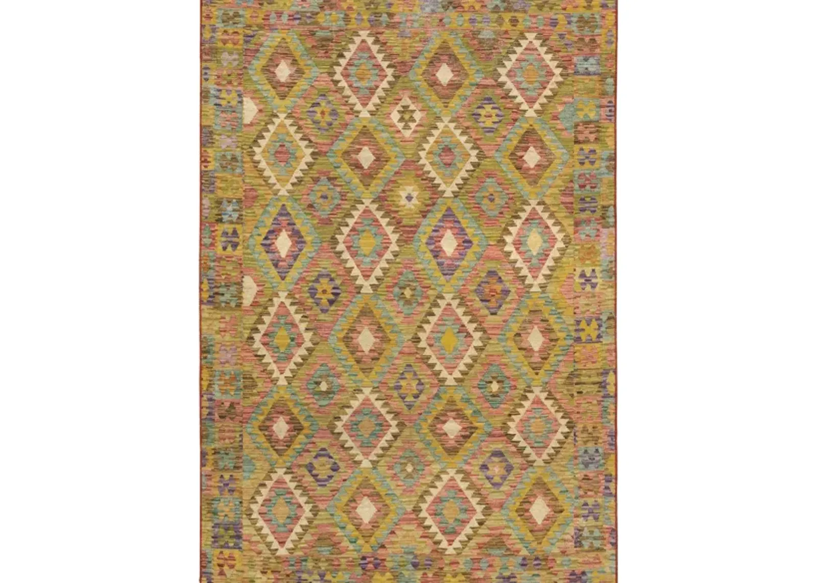 Meza Area Rug in Gold, Multi by Bellanest