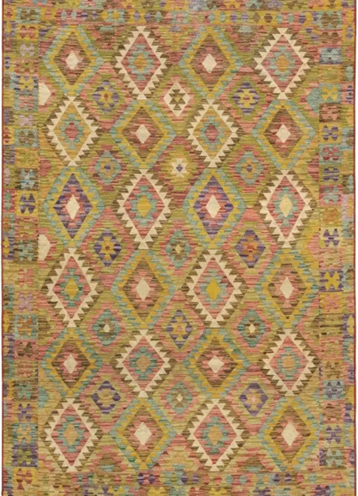 Meza Area Rug in Gold, Multi by Bellanest