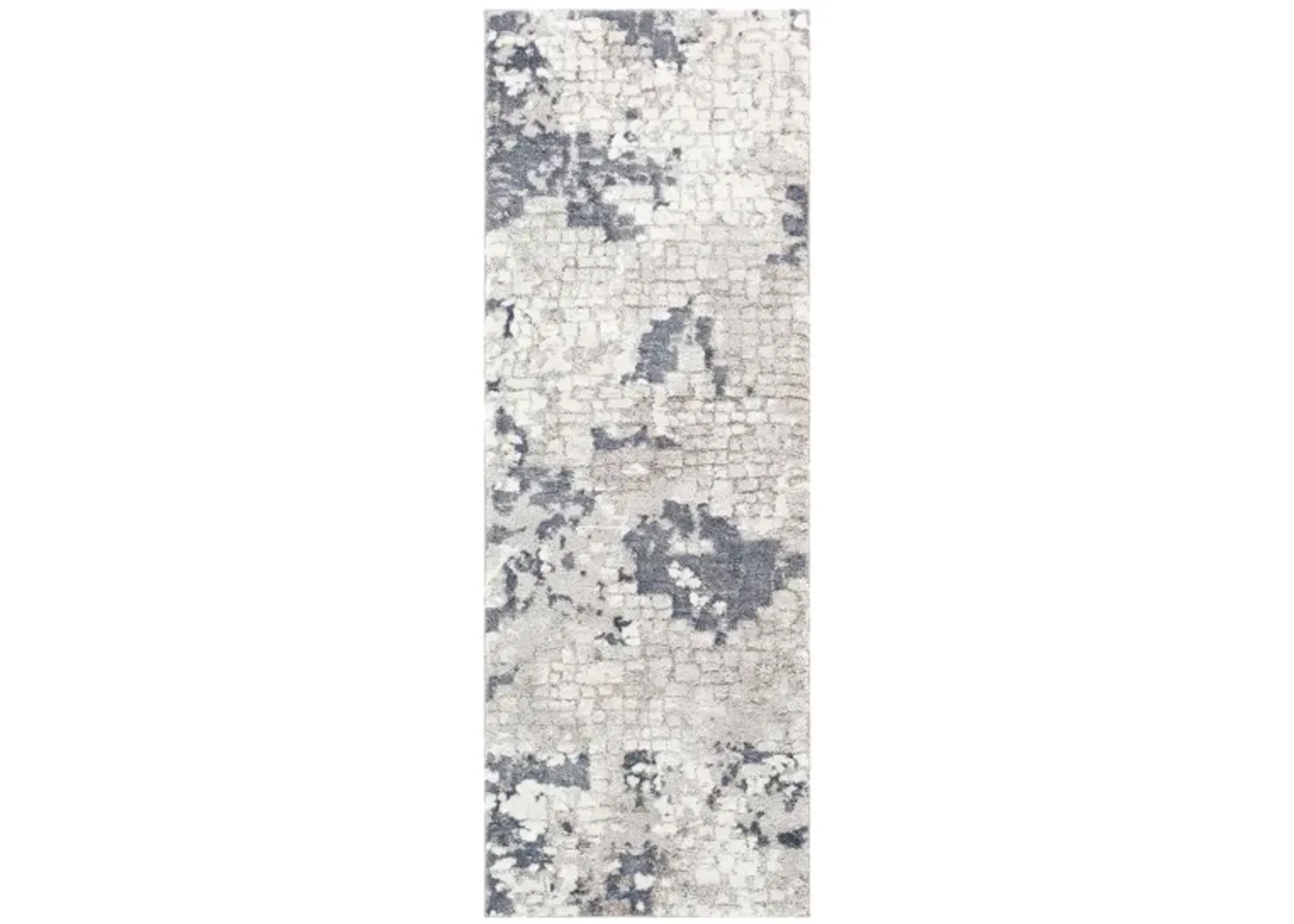 Finley Runner Rug in Denim, Pale Blue, Light Gray, Medium Gray, Ivory by Surya