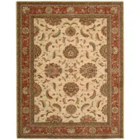 Living Treasures Area Rug in Ivory/Red by Nourison