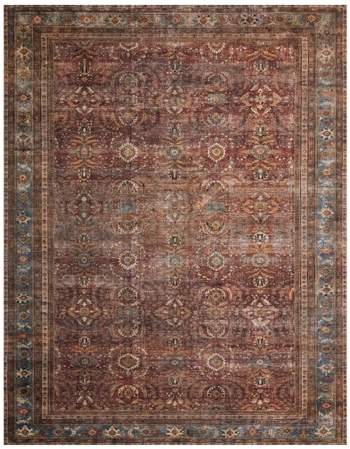 Layla Runner Rug in Brick/Blue by Loloi Rugs