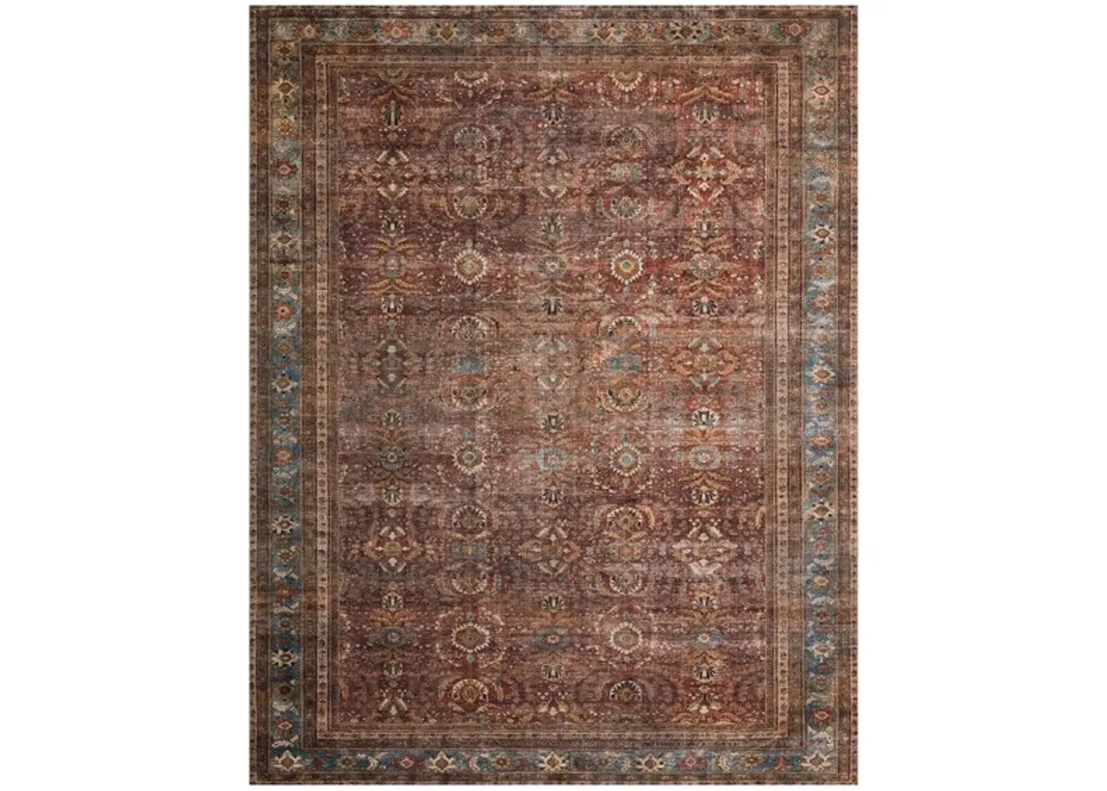 Layla Runner Rug in Brick/Blue by Loloi Rugs