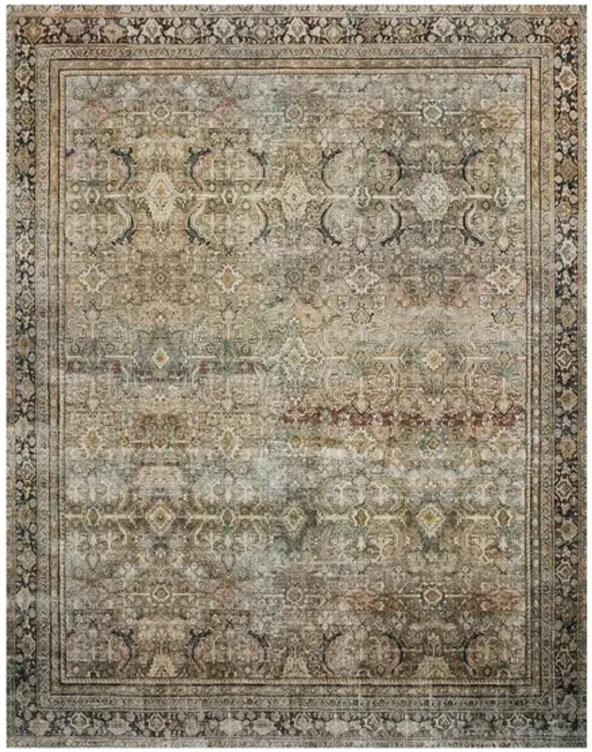 Layla Runner Rug in Olive/Charcoal by Loloi Rugs