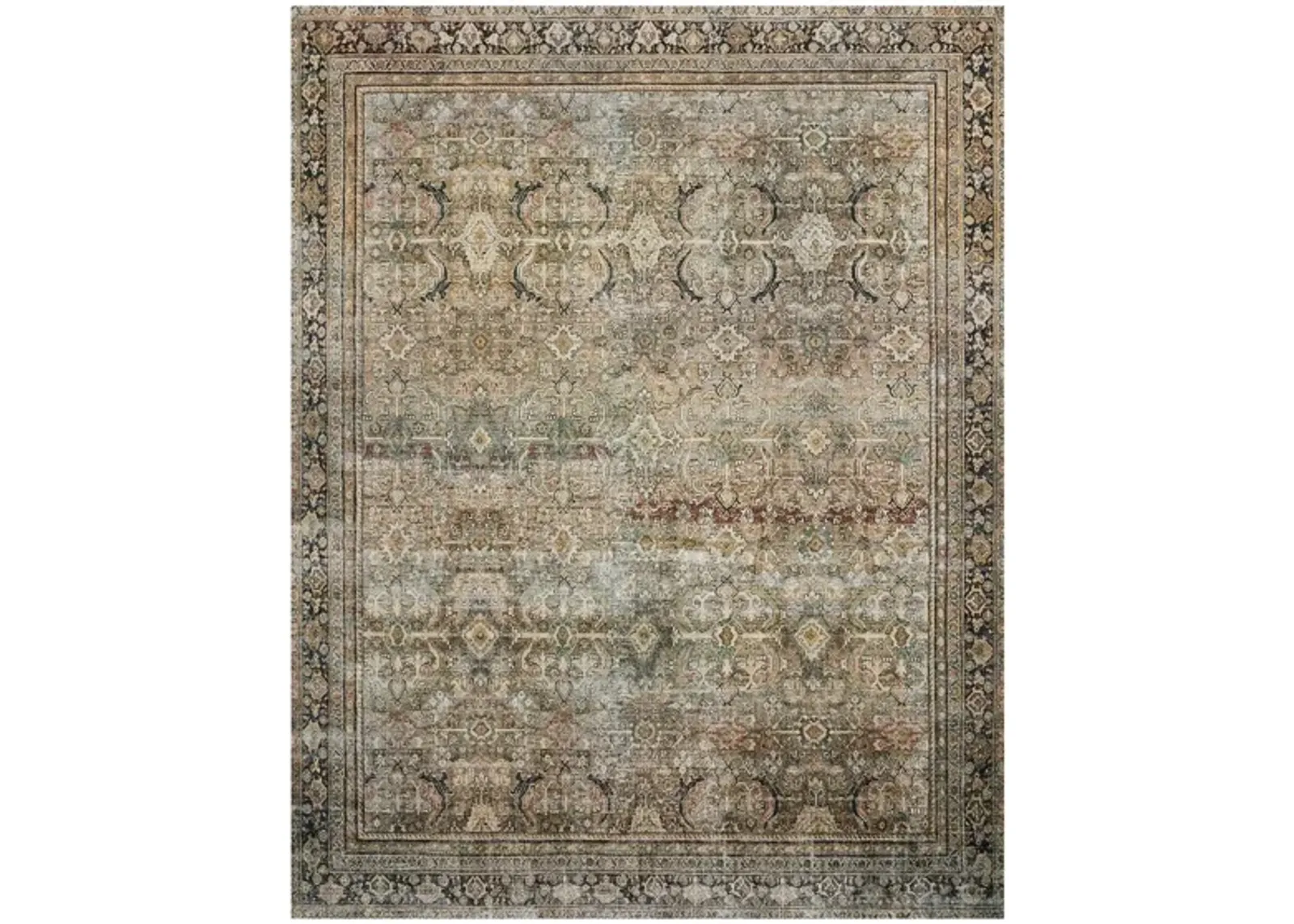 Layla Runner Rug in Olive/Charcoal by Loloi Rugs