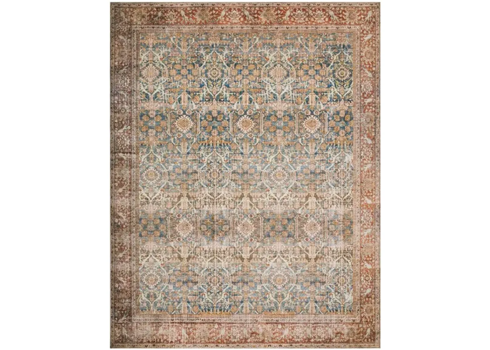 Layla Runner Rug in Ocean/Rust by Loloi Rugs