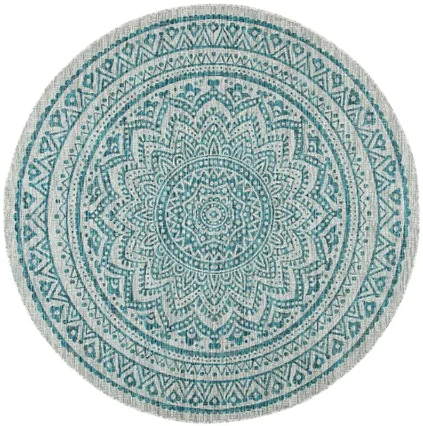 Courtyard Mandala Indoor/Outdoor Area Rug Round