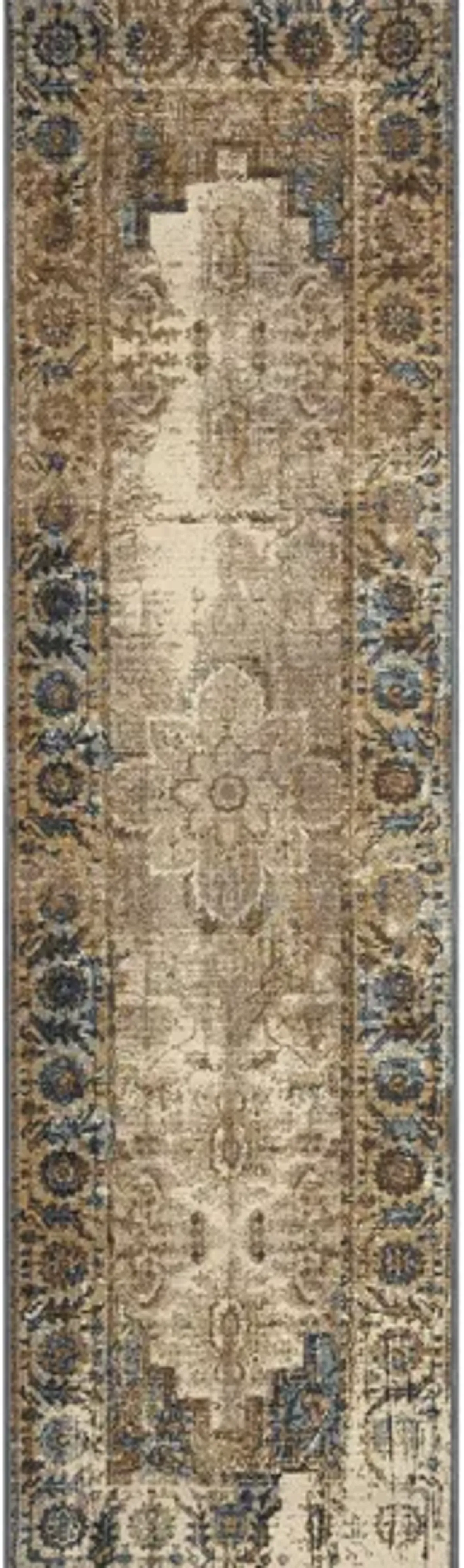 Marina Medallion Indoor/Outdoor Rug in Blue by Trans-Ocean Import Co Inc